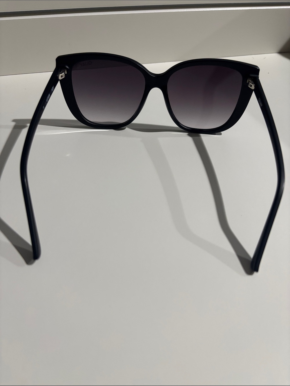 Quay Australia Black Cat-Eye Sunglasses with Gradient Lenses - Picture 3 of 6